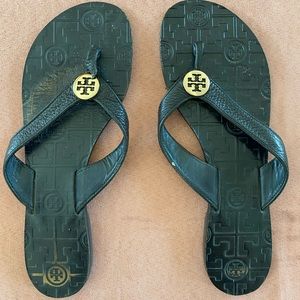 Tory Burch Black Sandal Flip Flops - Size 8.5